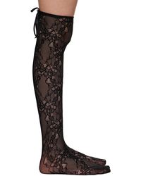 Ambush - Chaussettes Noires En Dentelle À Ruban - Lyst