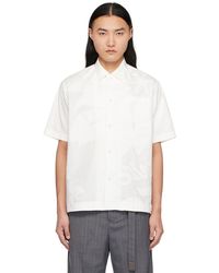 Sacai - Chemise blanche à appliqués floraux - Lyst