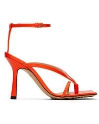 Bottega Veneta - Orange Stretch Strap Sandals - Lyst
