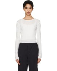Skims - ホワイト Sweater Pointelle 長袖トップス - Lyst