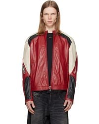 DIESEL - Colour-Block Perforated Leather Biker Jacket - Lyst