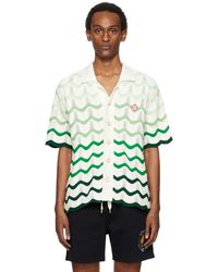 Casablanca - Chemise blanc et vert à rayures graphiques dégradées - Lyst