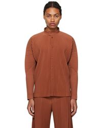 Homme Plissé Issey Miyake - Homme Plissé Issey Miyake Orange Monthly Color October Shirt - Lyst