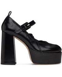 Simone Rocha - Chaussures à talon bottier noires à bout graphique - Lyst