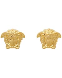 Versace Gold Medusa Stud Earrings - Metallic