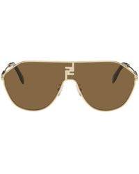 Fendi - Gold Ff Match Sunglasses - Lyst