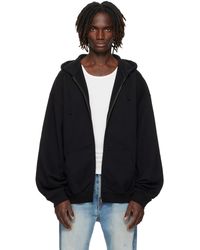 Vetements - Pull À Capuche Surdimensionné Noir À Logo Et À Glissière - Lyst