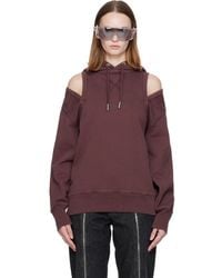 Jean Paul Gaultier - Pull À Capuche Bourgogne À Découpes - Lyst