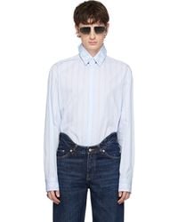 Jean Paul Gaultier - Pinstriped Floating Collar Shirt - Lyst