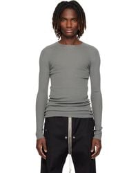 Rick Owens - グレー Temple リブ ラウンドネック セーター - Lyst