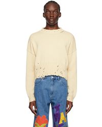 Marni - Beige Cropped Sweater - Lyst