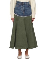 Chloé - Blue & Green Flared Maxi Skirt - Lyst