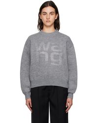 T By Alexander Wang - Gray Embossed Sweater - Lyst