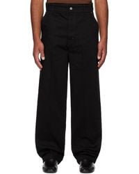 Lemaire - Jean De Travail Ample Noir À Jambes Ballon - Lyst