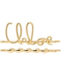 Chloé - Logo Hair Clip Set - Lyst