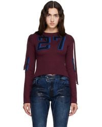 OTTOLINGER - Burgundy Knit Strappy Longsleeve T-Shirt - Lyst