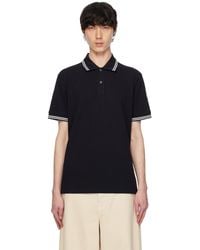 Moncler - Striped Trim Cotton Piquet Polo - Lyst