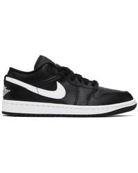 Nike - Black & White Air Jordan 1 Low Sneakers - Lyst