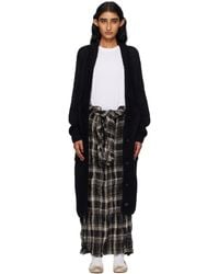 OPEN YY - Alpaca Argyle Pointelle Long Cardigan - Lyst