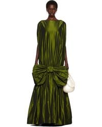 Simone Rocha - Khaki Bow Hem Cascade Egg Maxi Dress - Lyst