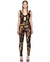 Versace - Black Watercolor Couture Jumpsuit - Lyst