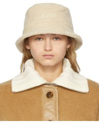 SJYP Off- Sherpa Fleece Bucket Hat - White