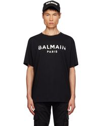 Balmain - T-shirt noir à logo imprimé - Lyst