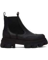 Ganni - Black Cleated Low Chelsea Boots - Lyst