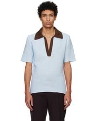 Jil Sander - ブルー コットン ニットポロシャツ - Lyst