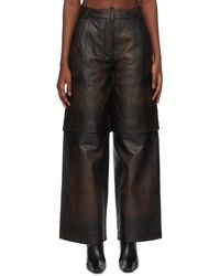 Holzweiler - Pantalon Edda Brun En Cuir - Lyst