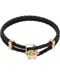 Versace - ブラック メドゥーサ ブレイドレザー ブレスレット - Lyst