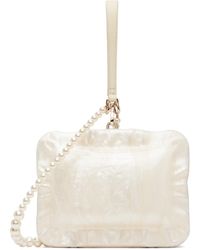 Simone Rocha - Sac En Forme De Taie D'Oreiller Blanc À Bandoulière À Perles Artificielles - Lyst