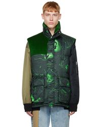 Blouson en denim à motif graphique Feng Chen Wang pour homme en coloris Vert Homme Vêtements Vestes blazers Vestes casual blousons 