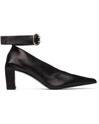 Jil Sander - Chaussures à talon bottier noires à boucles à ardillon - Lyst