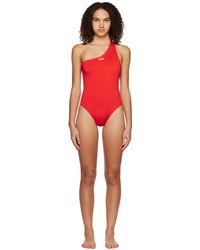 Off-White c/o Virgil Abloh - Red Printed One-piece Swimsuit - Lyst