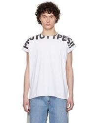PROTOTYPES - T-Shirt Sans Manches Blanc En Jersey Gaufré - Lyst