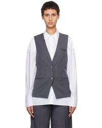 REMAIN Birger Christensen - Gray Two-color Vest - Lyst