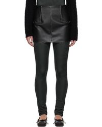 MM6 by Maison Martin Margiela - Black Dart Leather Miniskirt - Lyst