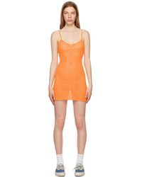 ERL - Orange Scalloped Minidress - Lyst