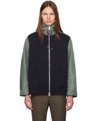 Sacai - Khaki Paneled Hoodie - Lyst