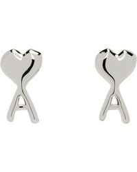 Ami Paris - Ami De Coeur Hammered Earrings - Lyst