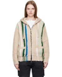 ANDERSSON BELL - Off- Reverse Stripe Knit Hoodie - Lyst