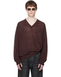 Our Legacy - Burgundy Rue V-Neck Sweater - Lyst