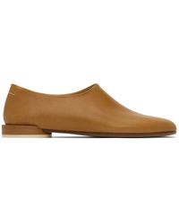 MM6 by Maison Martin Margiela - Tan Square Toe Loafers - Lyst