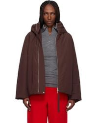 Jil Sander - Burgundy Taffeta Down Jacket - Lyst