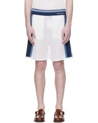 CASABLANCA - Off- & Striped Mesh Track Shorts - Lyst