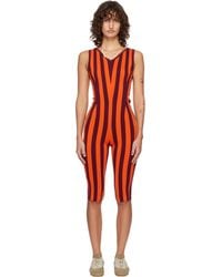 Dries Van Noten - Burgundy Knitted Jumpsuit - Lyst