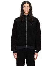 Fred Perry - Black Embroidered Track Jacket - Lyst