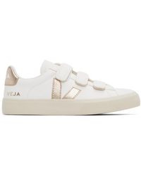 Veja - Baskets recife blanc et doré en cuir - Lyst