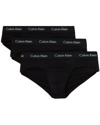 Calvin Klein - Ensemble de trois slips noirs à taille basse - Lyst